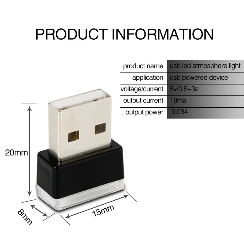 Автомобильный USB светодиодный атмосферный светильник s, автомобильный интерьерный светильник с подключением и воспроизведением, декоративный светильник, аварийный светильник ing PC, автомобильные товары, автомобильные аксессуары