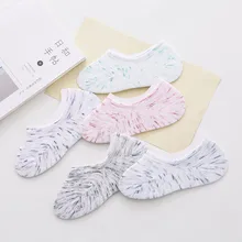 10 штук = 5 пар японских хлопчатобумажных силиконовых невидимых носков женские носки-тапочки, красивые женские летние носки