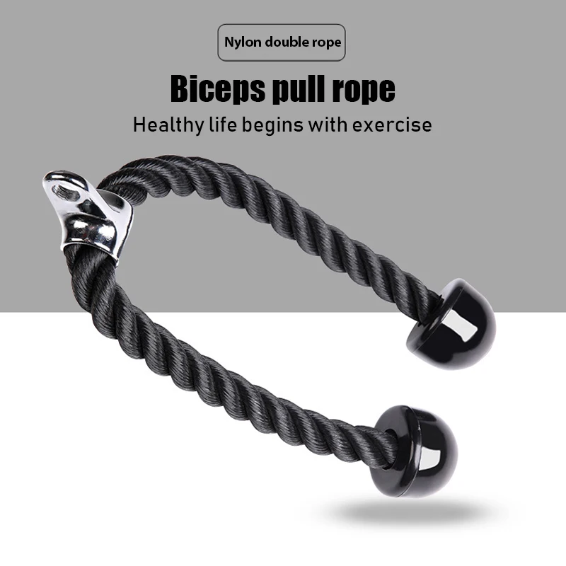 

Tricep Rope Attachment Cable Machine Handle Fitness Pulldown Triceps Pushdown Gym Equipment Nylon Rally Rope Push Pull Down Cord