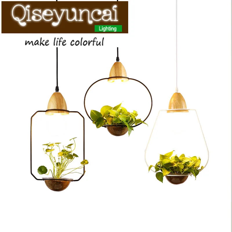 Qiseyuncai творческая личность, упрощенный пастырской ресторан, спальня кафе, Ретро Железа, стеклянные растение в горшке, потолочный светильник