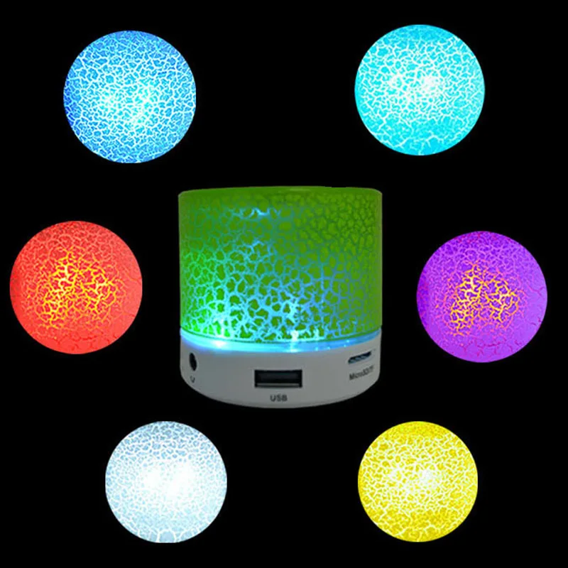 Портативный мини беспроводной динамик Smart LED музыка стерео светящийся s с TF слотом
