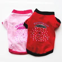 Одежда для собак щенков, красный/розовый зонтик, удобная летняя одежда для собак, футболка для маленькой собаки, распродажа