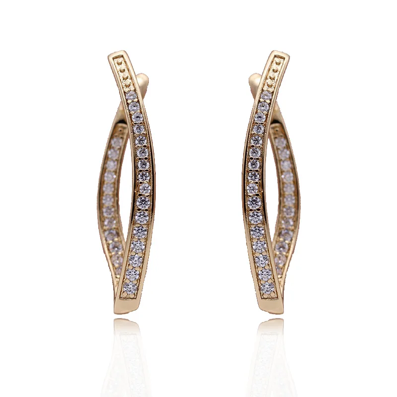 Single Row Micro-wax Inlay Natural Zircon Long Earrings - Image 5