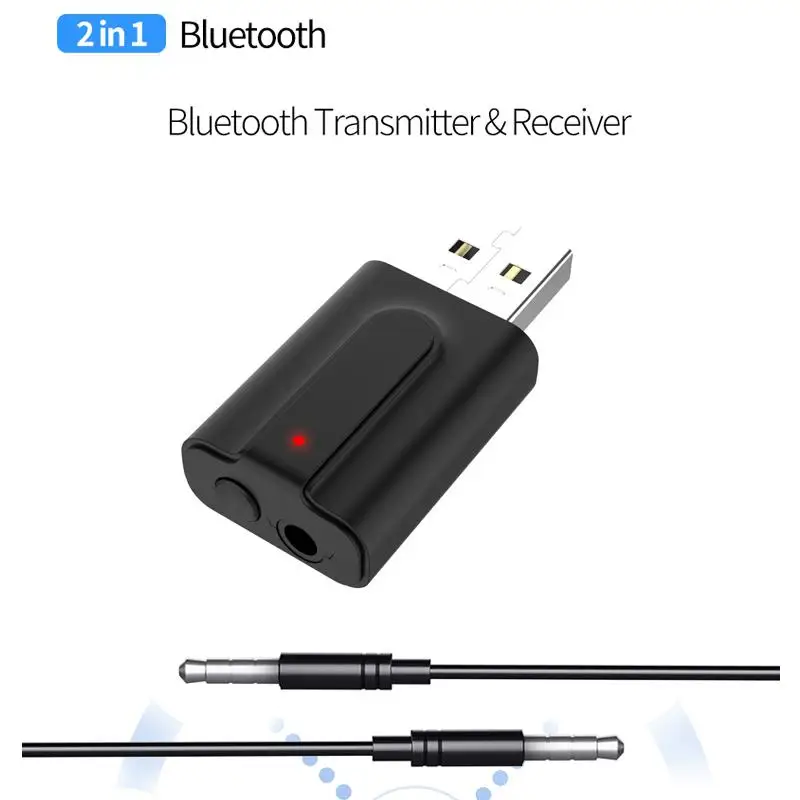 

BEESCLOVER 2 In 1 Wireless Bluetooth 5.0 Transmitter Receiver 3.5MM AUX Audio Adapter for TV PC Speaker Headphones r20