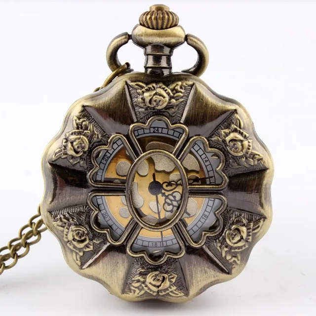 Fashion Pocket Watch Vintage Bronze Hollow Flower Women Lady Quartz Watches Neck Fashion Pocket Watch Vintage Bronze Hollow Flower Women Lady Quartz Watches Neck
