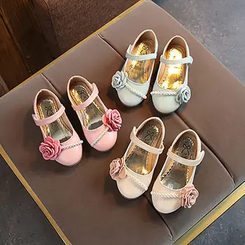 

Baby Girl Pearl Flower Design Anti-Slip Shoes Flats Mary Janes Shoes Casual Sandals Sneakers Toddler Soft Soled