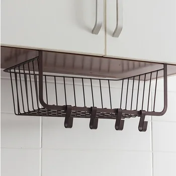 

Hanging basket under the cabinet with hooks Kitchen dish racks cruet cabinet storage rack wx10241537
