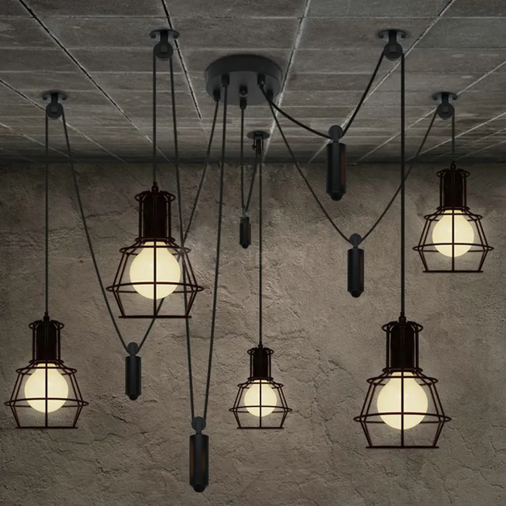 industrial chandelier edison 5 bulb