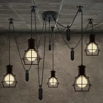 

5 Heads Chandelier spider Loft Vintage industrial light Edison Lamps for Dining Room Creative Lighting Small Bulb Holders
