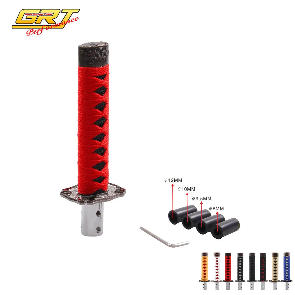 

JDM Style Short Samurai Sword Shift Knob Shifter Metal Weighted Sport Katana Shift Knob with 12mm HoleFor Universal Cars SK095