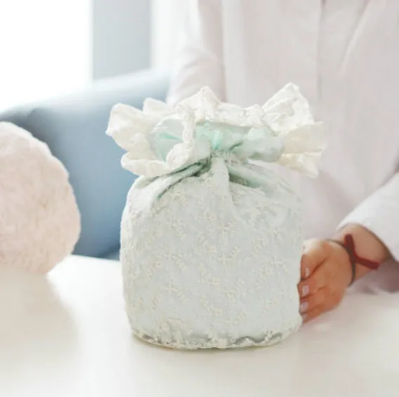 

Lolita Series Lace Drawstring Bag Drawstring Embroidery Portable Jewelry Storage Bag Travel Work Jewelry Bag