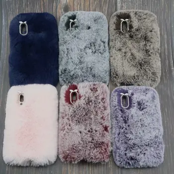 

Nova 3i Fluffy Rabbit Fur Warm Case for Huawei Nova 3i Bow-Knot Diamond Camera Frame Soft TPU Cover for Nova 3i Shell