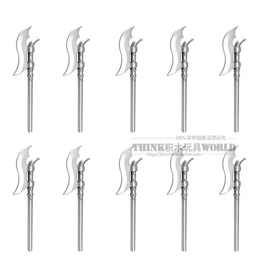 

PG0011 10pcs/lot Long Axe Rome Knight MEDIEVAL WEAPON Gladiatus Knights Rome for MINIFIG DIY Building Blocks Kids Toys Gift