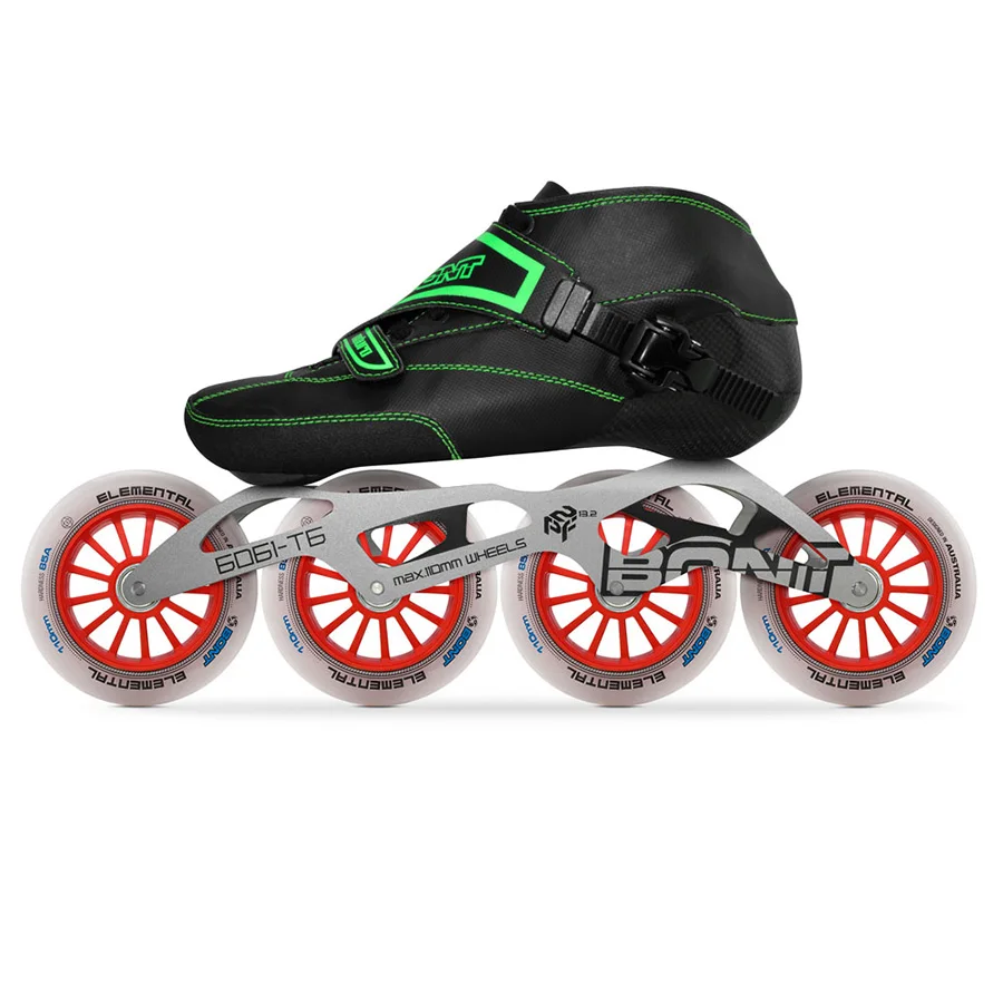 

2019 Original Bont Enduro 2PT Speed Inline Skates Heatmoldable Carbon Fiber Boot 4*90/100/110mm Elemental Wheels Skating Patines