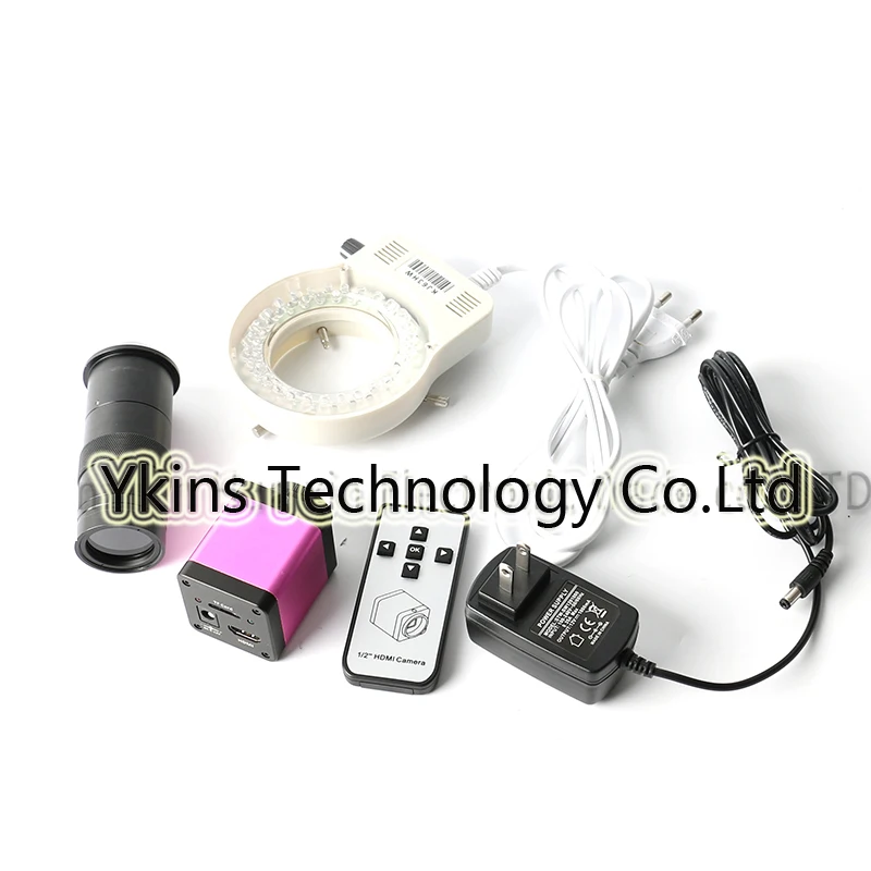

2.0MP 720pHDMI HD industrial microscope camera + infrared remote control TF card + 100X zoom C-type lens + 56 LED ring light