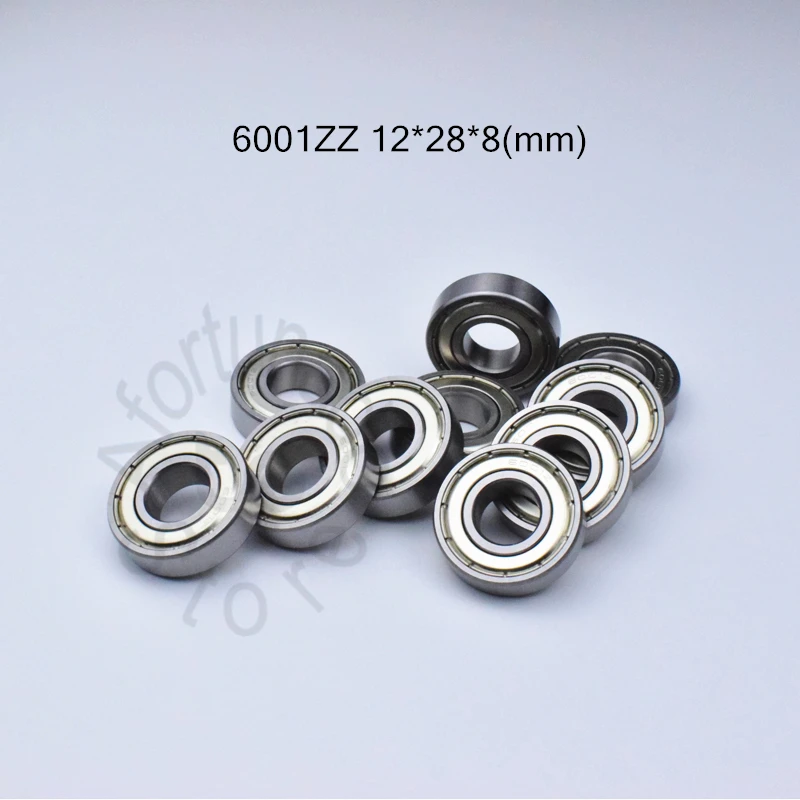 

6001ZZ 12*28*8 (мм) 10 шт. подшипник ABEC-5 Металл Тип запечатывания 6001 6001Z 6001ZZ радиальный подшипник из хромированной стали