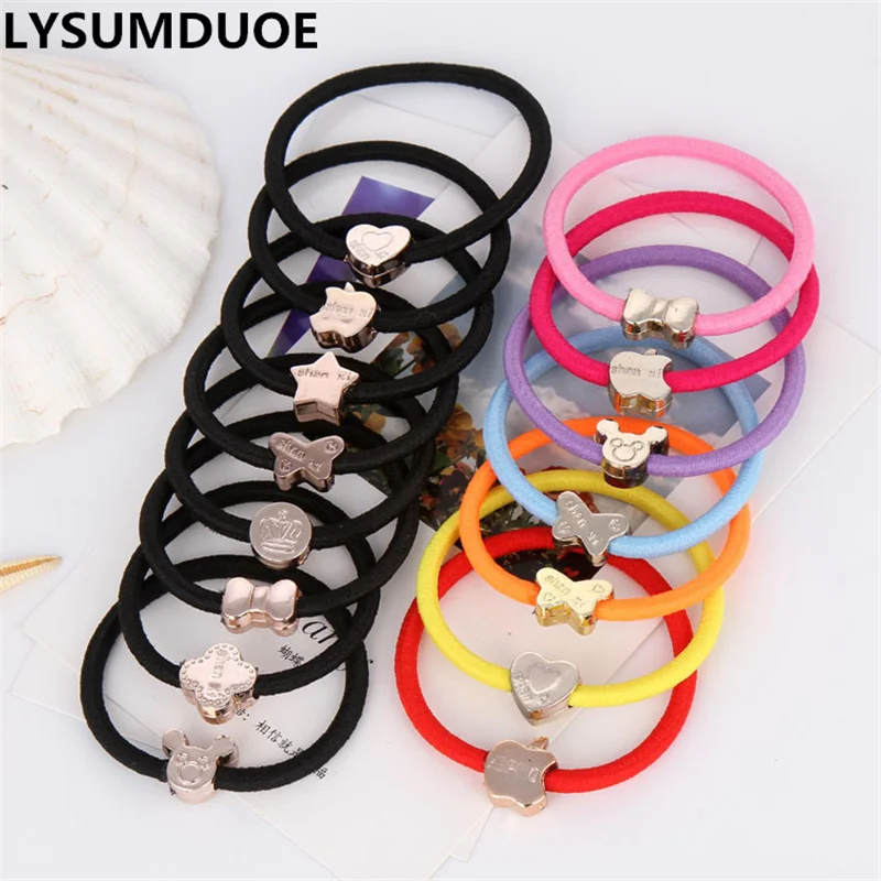 

20Pcs Simple Hair Accessories Elastic Hair Bands Cute Scrunchies Rubber Band Bead Headdress Ponytail Holder Hair Bands for Girls