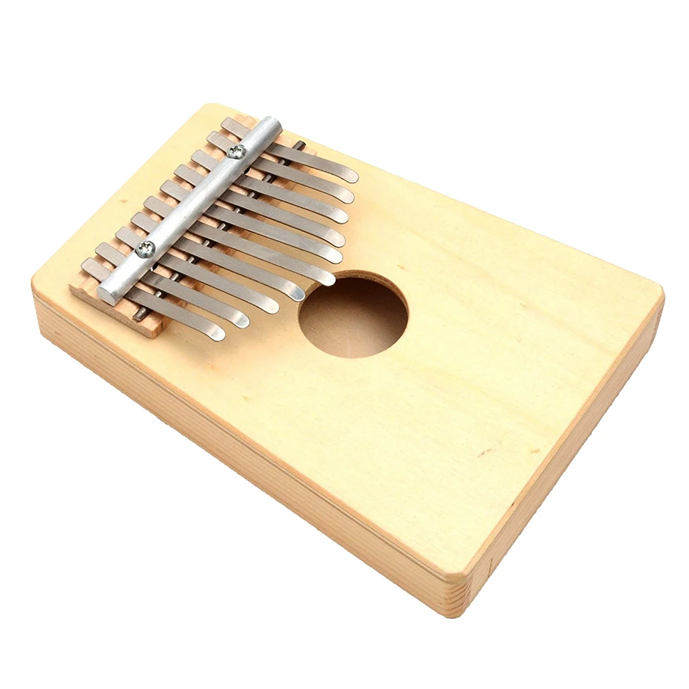 Wood 10 Keys Birch Finger Thumb Piano Mbira Music Story Telling Instrument(Wood color - Цвет: Wood