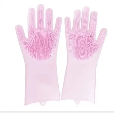 2 в 1 волшебные Силиконовые резиновая блюдо моющиеся перчатки эко щетка для мытья посуды многоцелевой губка для Кухня Ванная комната