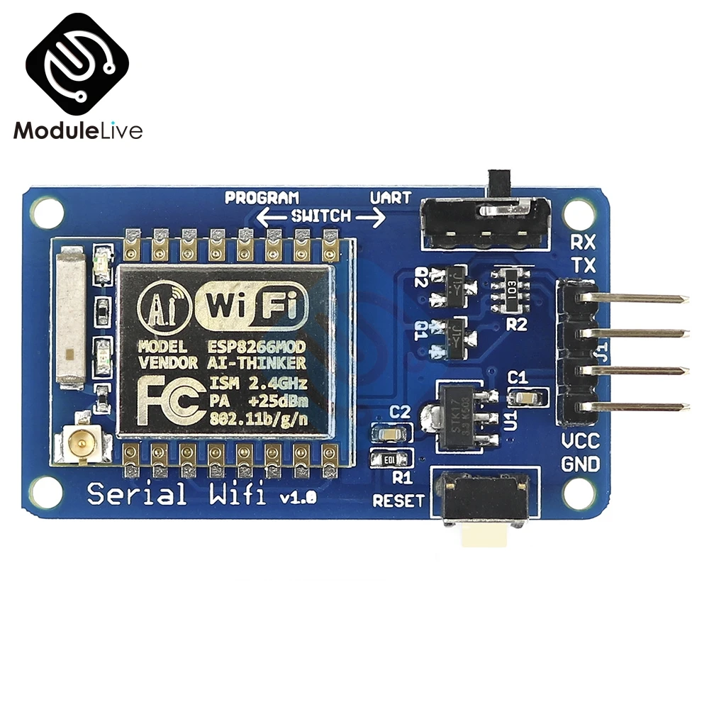 

ESP8266 ESP-07 ESP07 Wifi Serial Transceiver Wireless Board Module 3.3V 5V 8N1 TTL UART Port Controller For Arduino R3 One