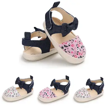

New Flower Shoes Kids Baby Girl First Walkers Infant Girl Soft Sole Bowknot Crib Shoes Toddler Newborn Floral Shoes