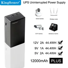 Kingsener 9V 1A 44.4WH UPS непрерывного Питание резервного копирования Мощность мини Батарея для деталь прибора записи посещаемости Камера маршрутизатор 12000 мАч