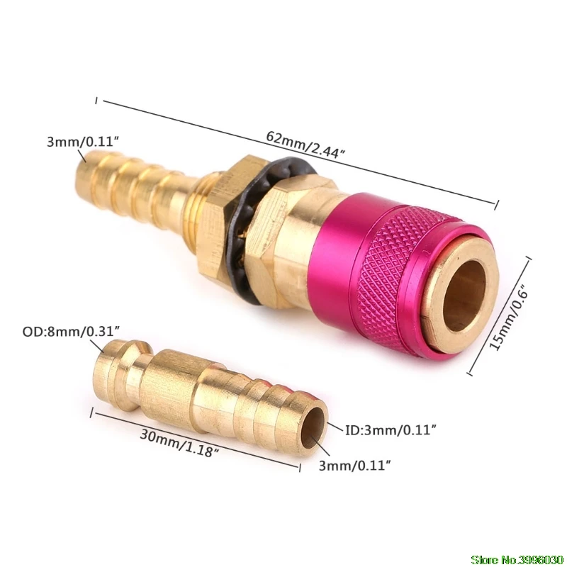 Газовый адаптер с водяным охлаждением Быстрый подсоединительный фитинг для TIG сварочный факел+ 8 мм штекер