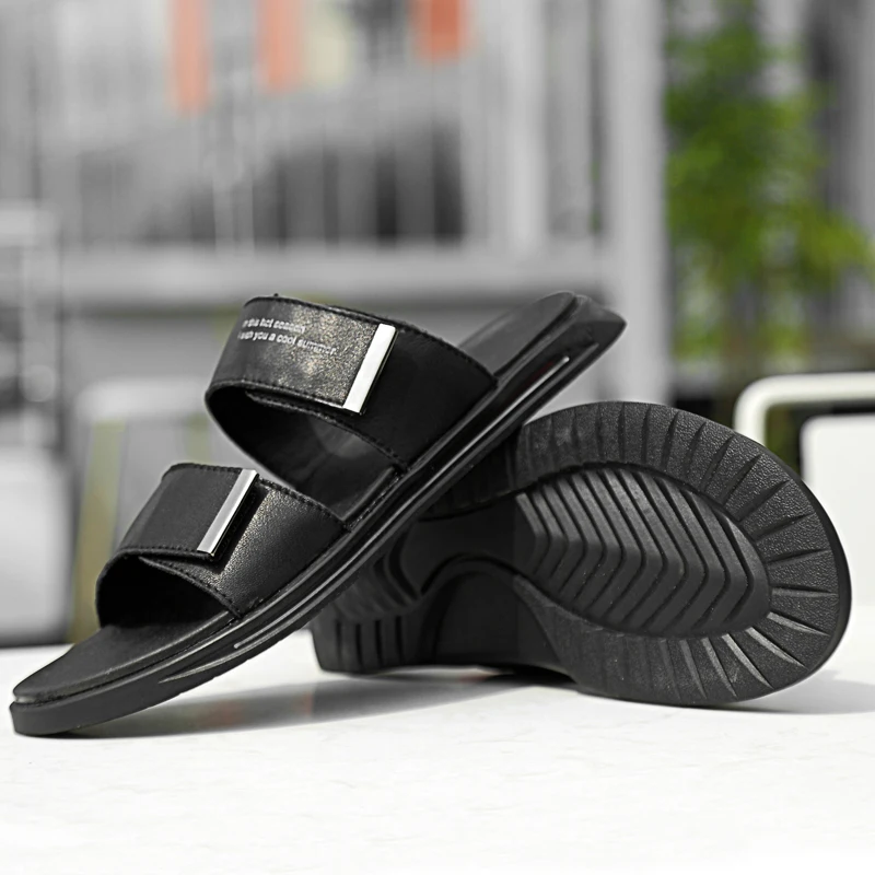 

Men's Sandals Summer breathable genuine leather Fashion Men's LeatherBritish Sandals slip on Men's Shoes Outdoor sandals L5