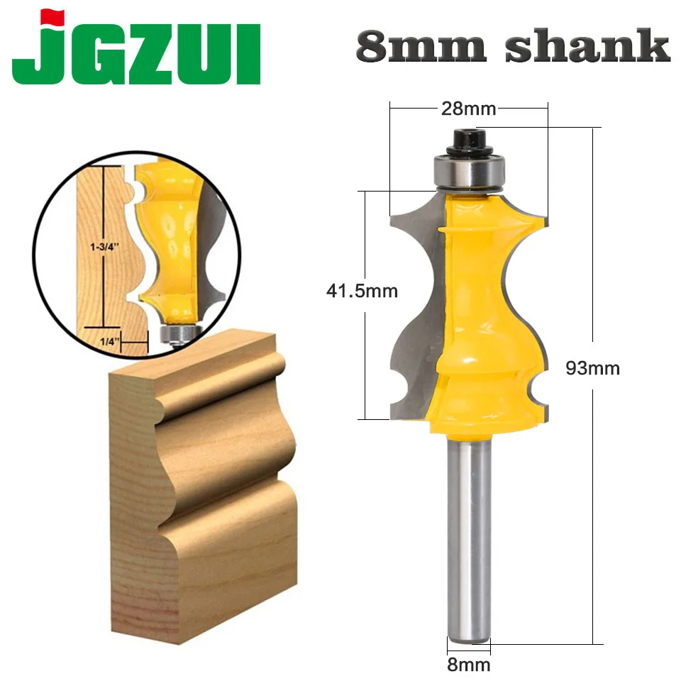  1PC 8mm Shank Architectural Cemented Carbide Molding Router Bit Trimming Wood Milling Cutter for Wo