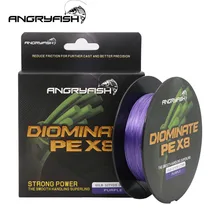 Angryfish diominate pe x8 linha de pesca 327yds/300m 8 fios trançado linha de pesca multifilamento pe linha 18 20 30 40 50 80lb