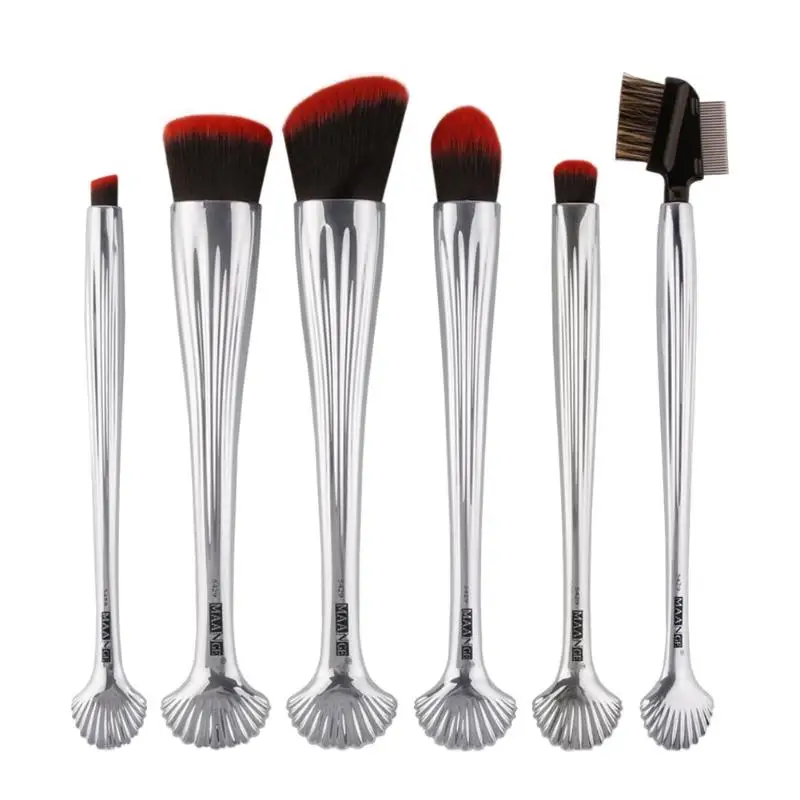 

6pcs Shell Makeup Brushes Soft Basic Facial Makeup Eyeshadow Eyebrow Eyelash Powder Cosmetic Foundation Blending Brush Brushes