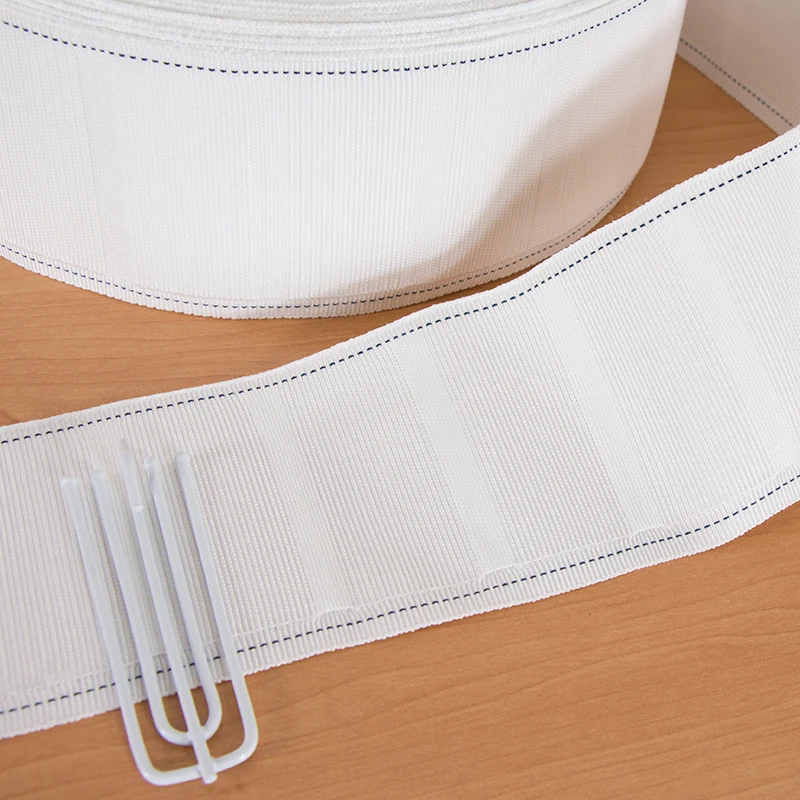 

High quality curtain tape curtain accessory thicken curtain cloth for hooks Curtain hook cloth white