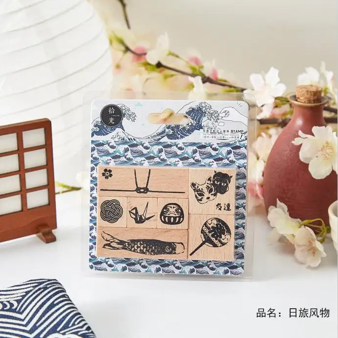 1 комплект винтажные декоративные растения в японском стиле штамп деревянные резиновые штампы для stationery канцелярские принадлежности DIY ремесло Стандартный штамп - Цвет: C