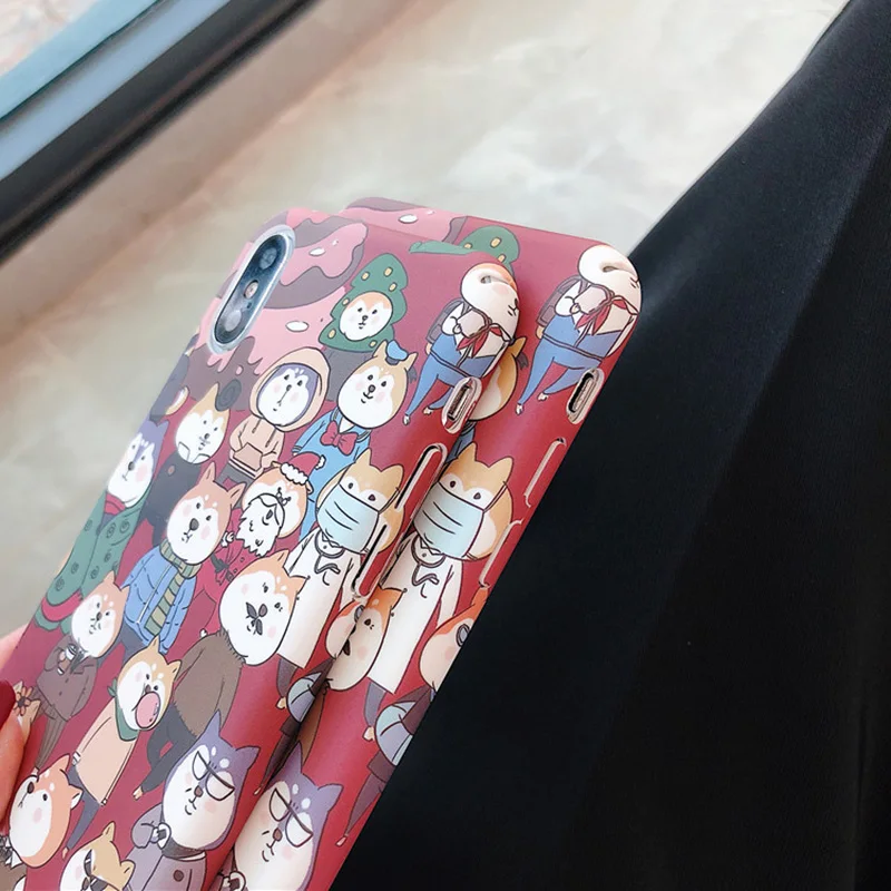 KIPX1098_4_JONSNOW All-inclusive Phone Case for iPhone XR XS Max 7 8 Plus 6 6S 6 Plus Funny Cute Dogs Chick Duck Pattern Hard PC Back Cover Capa Fundas