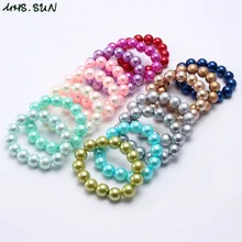 MHS. SUN цветной модный, жемчужный бисер, браслет для детей, для девочек, браслет из бусин с бусинами для малышей, вечерние ювелирные изделия