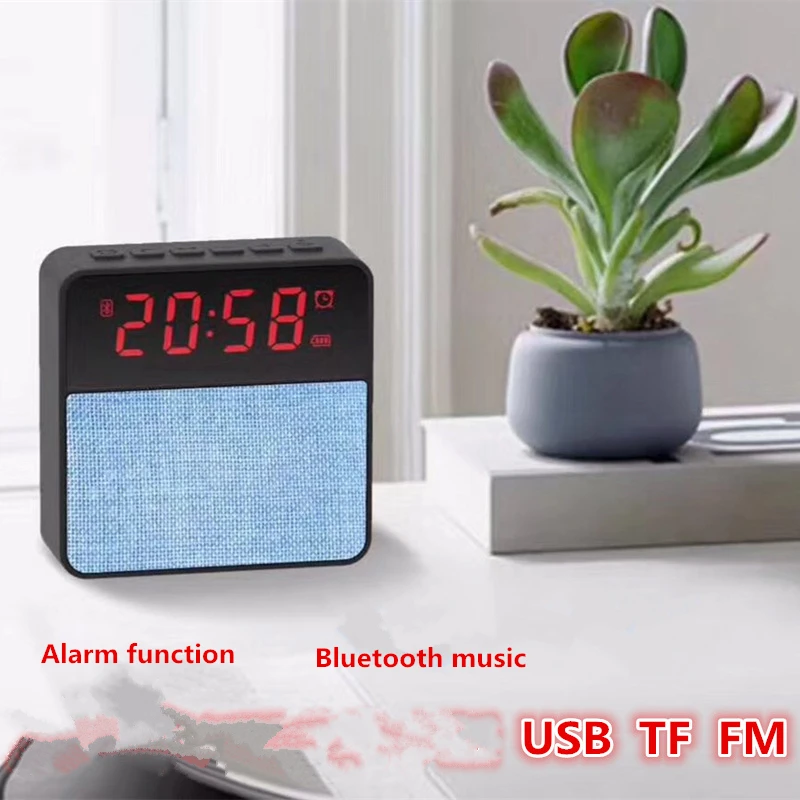 

2019 T1 Cloth Speaker Mini Alarm Clock,Call Function, 32G Bluetooth Speaker (TF Card,FM Vedio,phone Call,1200mAH)