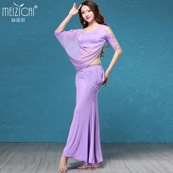 

Women Belly Dance Dancewear Belly Dancing Clothes Oriental Dance Outfits top+Long Skirt stage performance wear T4051