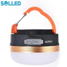 SOLLED 5 Вт Открытый Палатка свет USB Перезаряжаемый ультра яркий 180lm лампа аварийный фонарь Портативный 1800 mAh батарея Емкость