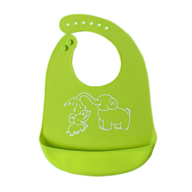 Cartoon Prints Baby Bibs Baby Waterproof Adjustable Silicone Kid Baby Girl Boy Bibs Apron Baby Fashion Feeding Stuff Burp Cloths