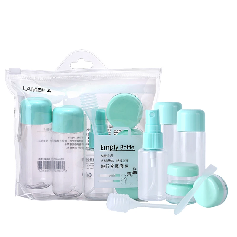 

Travel Bottle with Spray Bottle Empty Cosmetic Container Refillable Essential Oil Plastic Jar Atomizer Shampoo Cream Jar