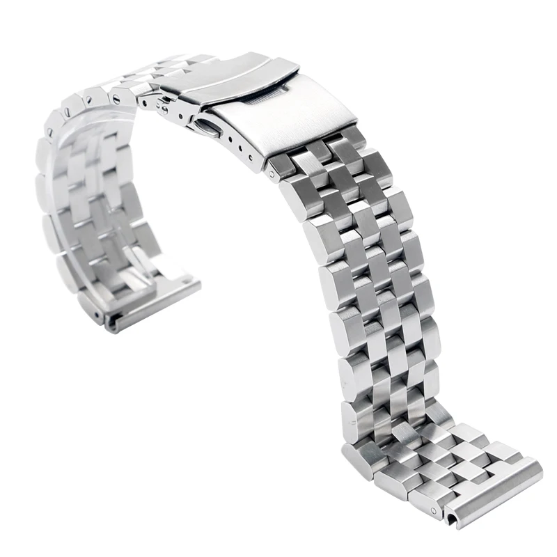 Hq Silver Black 20 22mm Stainless Steel Watch Band Strap Men Women Hq Silver Black 20 22mm Stainless Steel Watch Band Strap Men Women Replacement Bracelet Solid Link Folding Clasp With Safety In Watchbands From Watches On