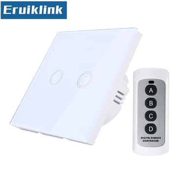 

EU/UK Standard 1/2/3 Gang 1 Way Light Remote Control Switch,RF433 Smart Home 220V White Crystal Glass Panel Touch Screen Switch