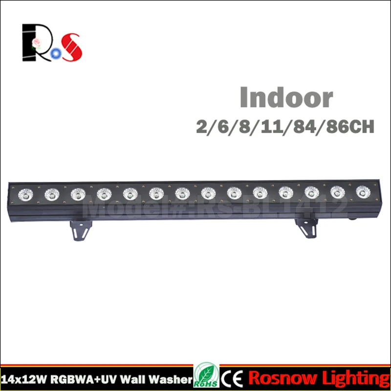 

4pcs/Lot 14x12W RGBWA+UV 6 in 1 Matrix LED bar light indoor wall washer for entertainment disco party strip events lighting