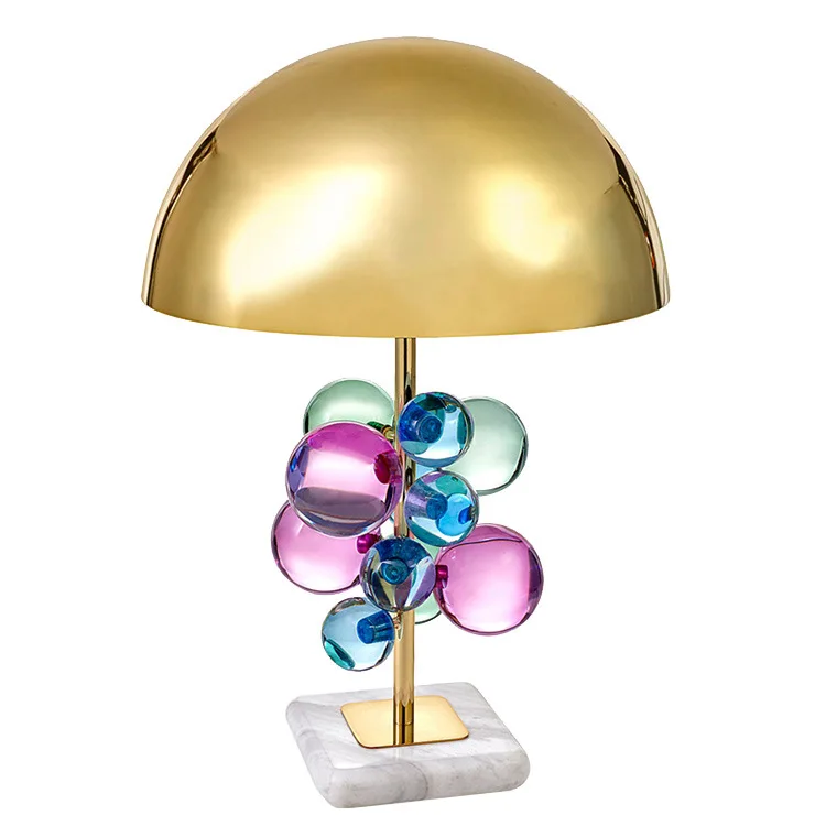 Post Modern Creative Color Crystal Ball Shaped Designer Table Lamp Model Room High-end Luxury Living Room Bedroom Lamp N1395