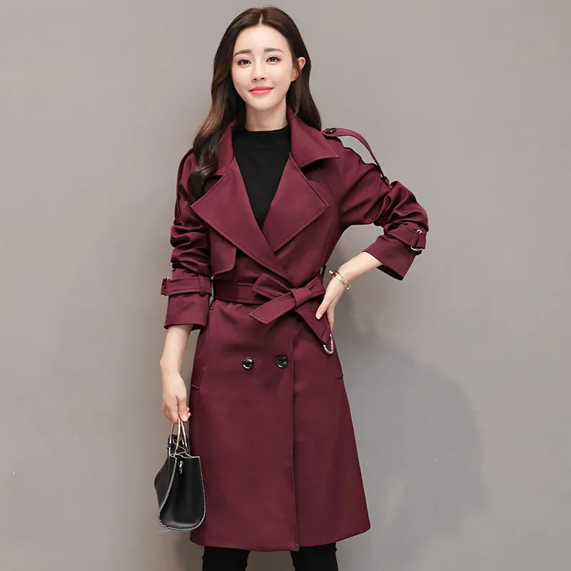 Spring And Autumn New Women's Trench Coat Korean Double breasted In The