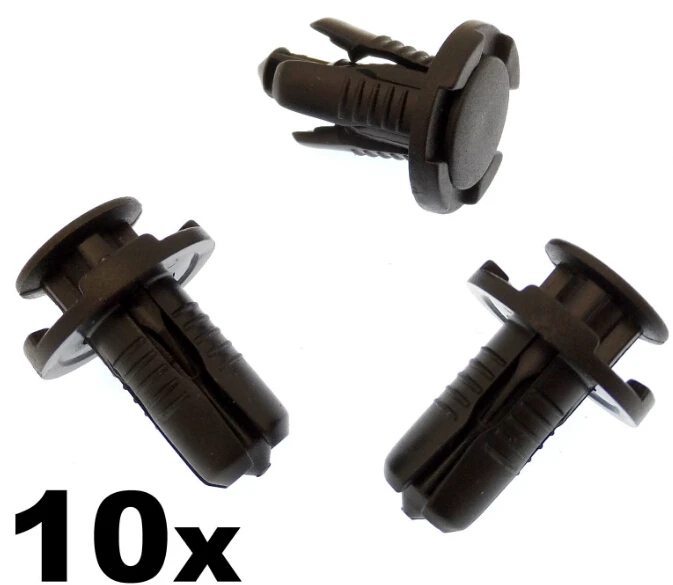 10x Plastic Bumper & Grille Cover Clips for Subaru, 10mm Push Fit Rivet