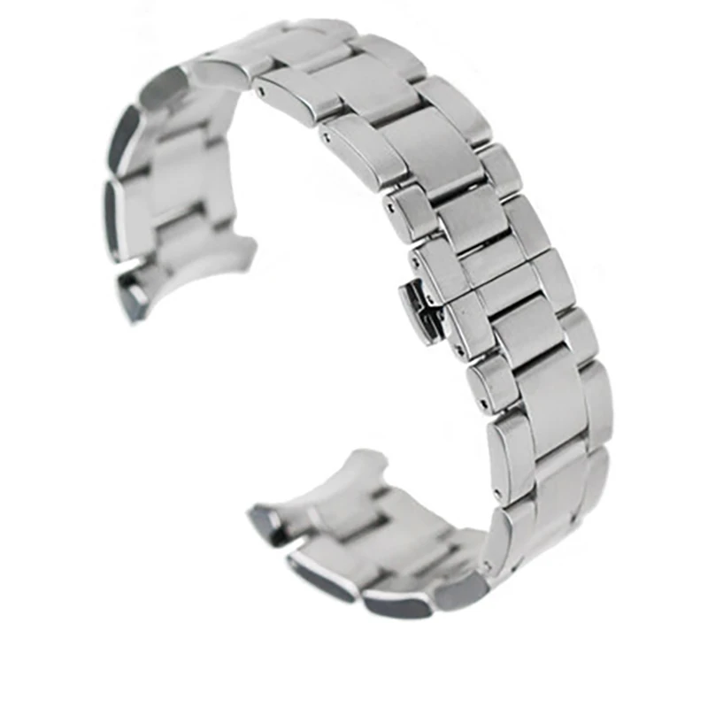 ISUNZUN мужской ремешок для часов MIDO M005430A M005 аксессуары для часов 22 мм 23 мм черный серебристый ремешок для часов браслет из нержавеющей стали - Цвет ремешка: Silver