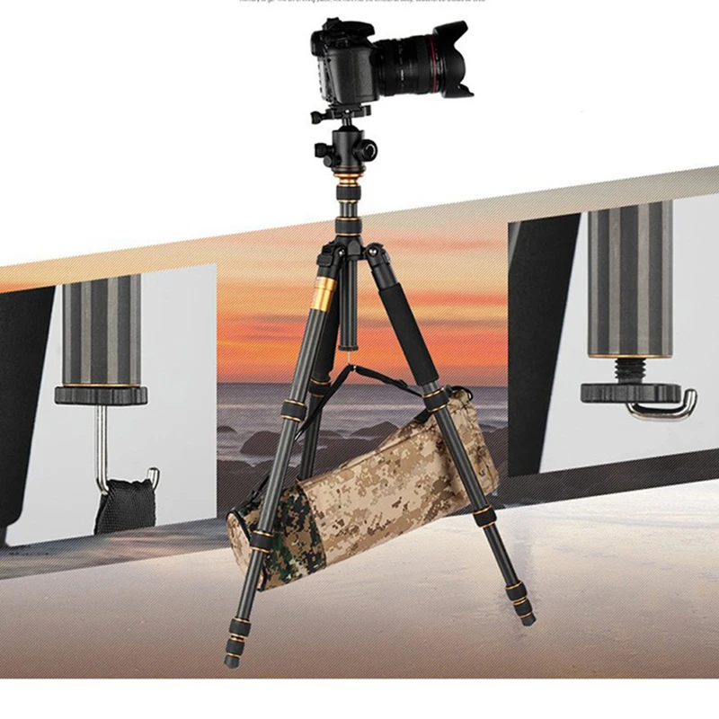 Профессиональный Трипод и монопод из углеродного волокна Q666C Pro для DSLR камеры