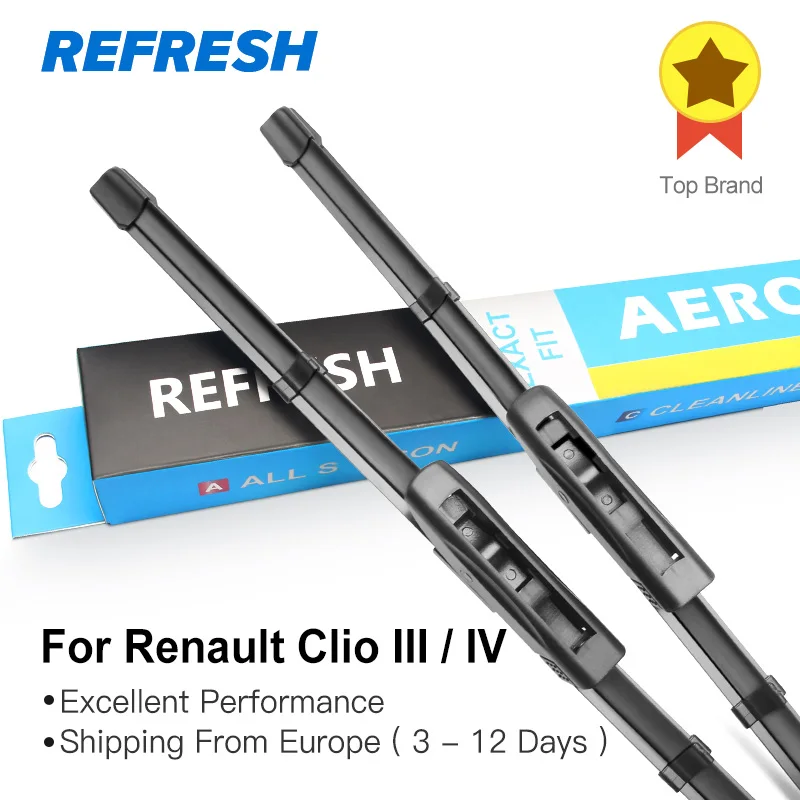 REFRESH Щетки стеклоочистителя для Renault Clio III / IV Байонетные вооружения 2005 2006 2007 2008 2009 2010 2011 2012 2013
