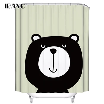 

Cartoon Bear Penguin Shower Curtain Customized Bath Curtain Waterproof Polyester Fabric Shower Curtain For The Bathroom